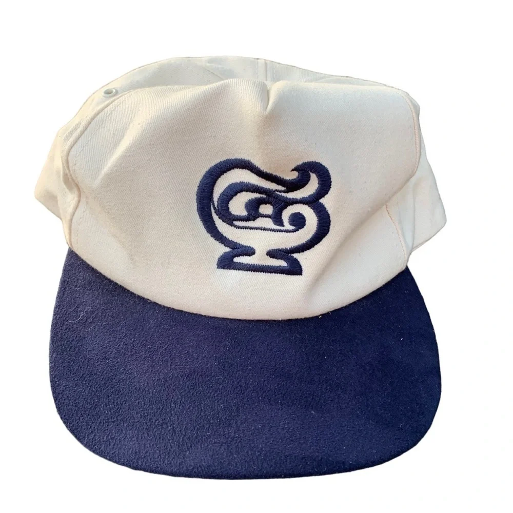 Vintage Jeannie Bottle SnapBack Hat K Products Made in USA Blue White